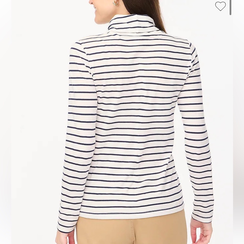 ⚓️ J CREW Navy Striped Tissue Turtleneck {NWT} - Picture 4 of 7